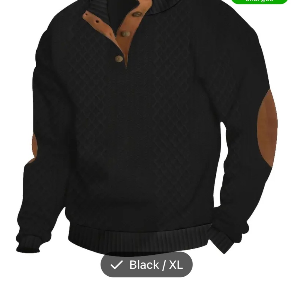 Men's Black Quilted Jacket with Brown Accents